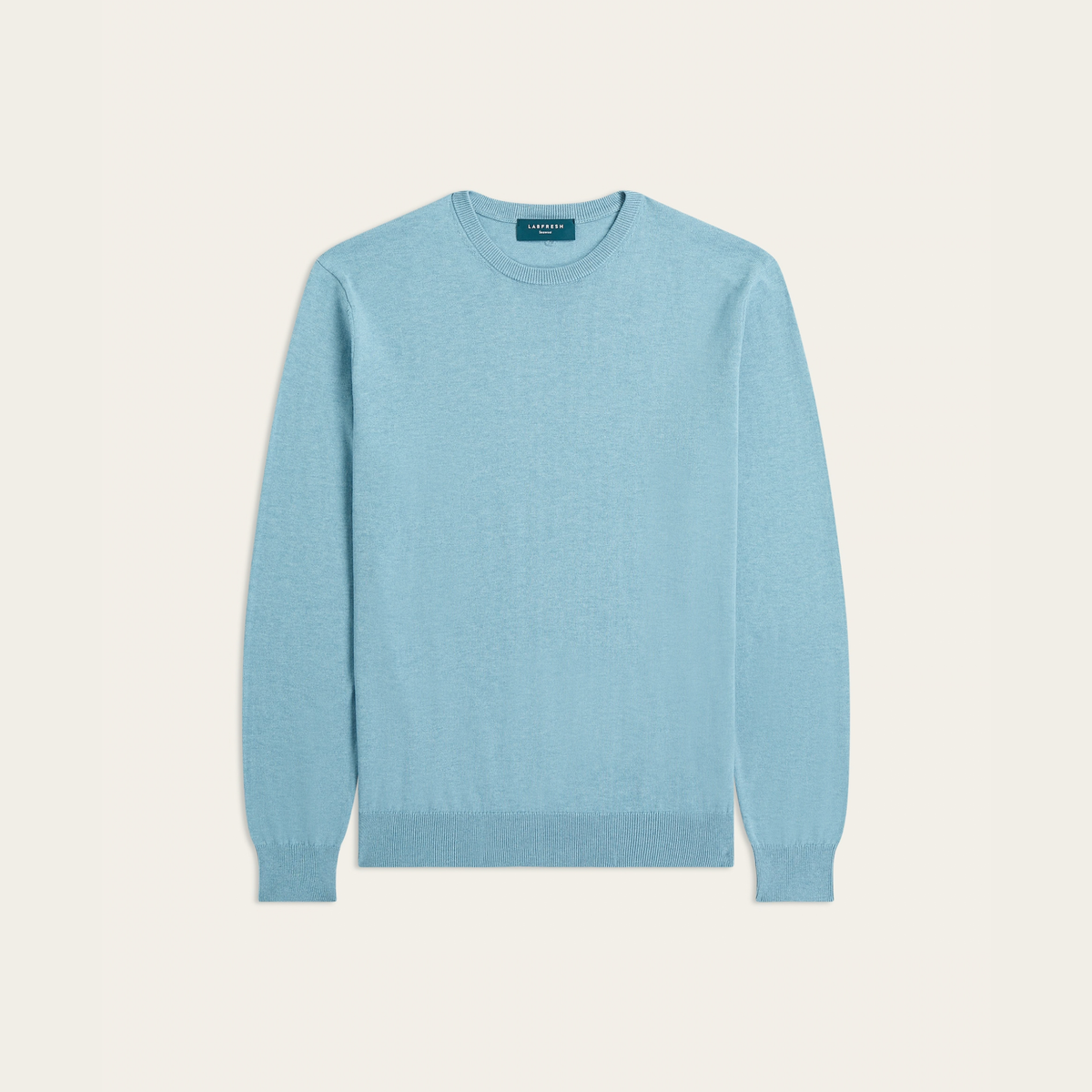 Seawool sweater & Knitted non-iron shirt bundle | White & Light blue