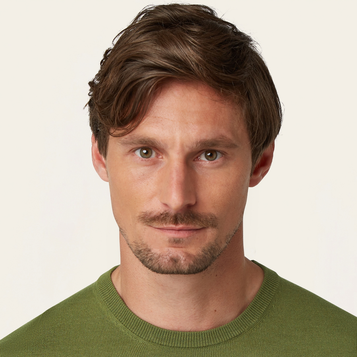 Seawool sweater & Knitted non-iron shirt bundle | White & Olive
