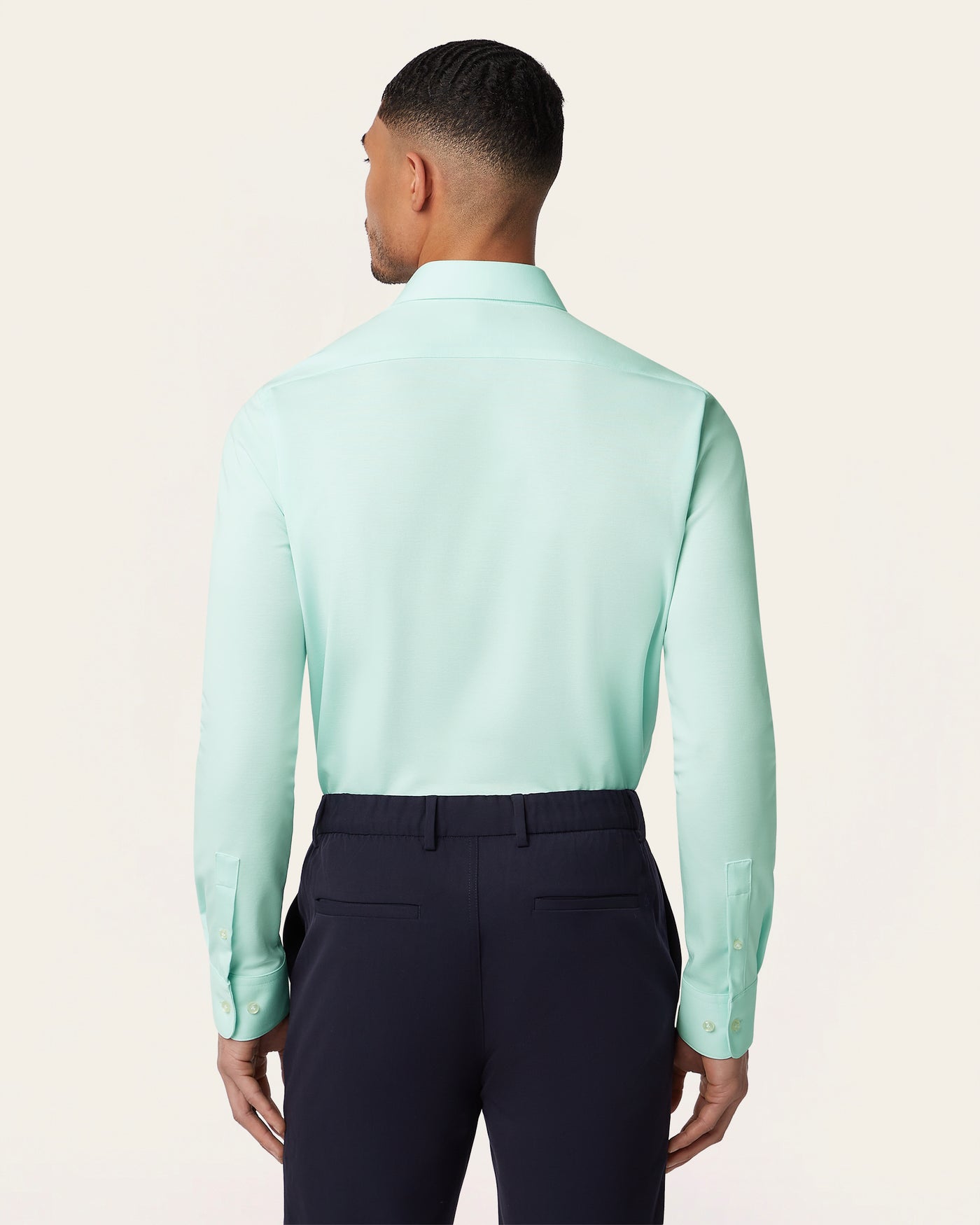 Knitted non-iron shirt Jade Green
