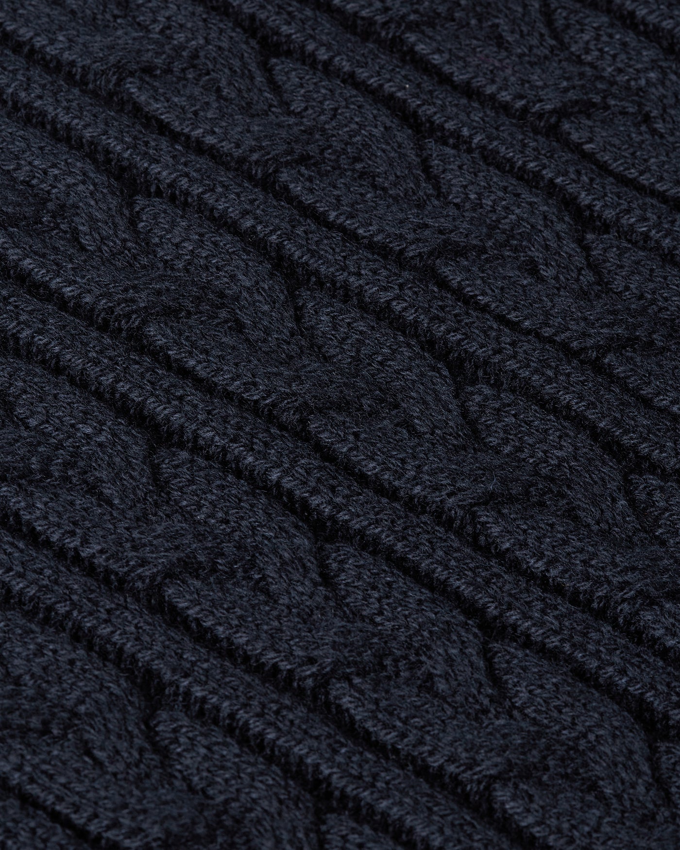 Heavy Seawool Cable Crewneck Navy