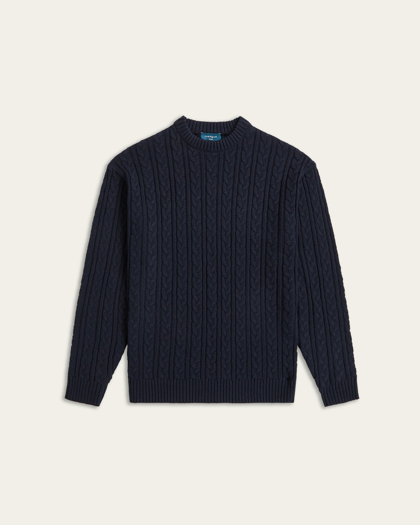 Heavy Seawool Cable Crewneck Navy