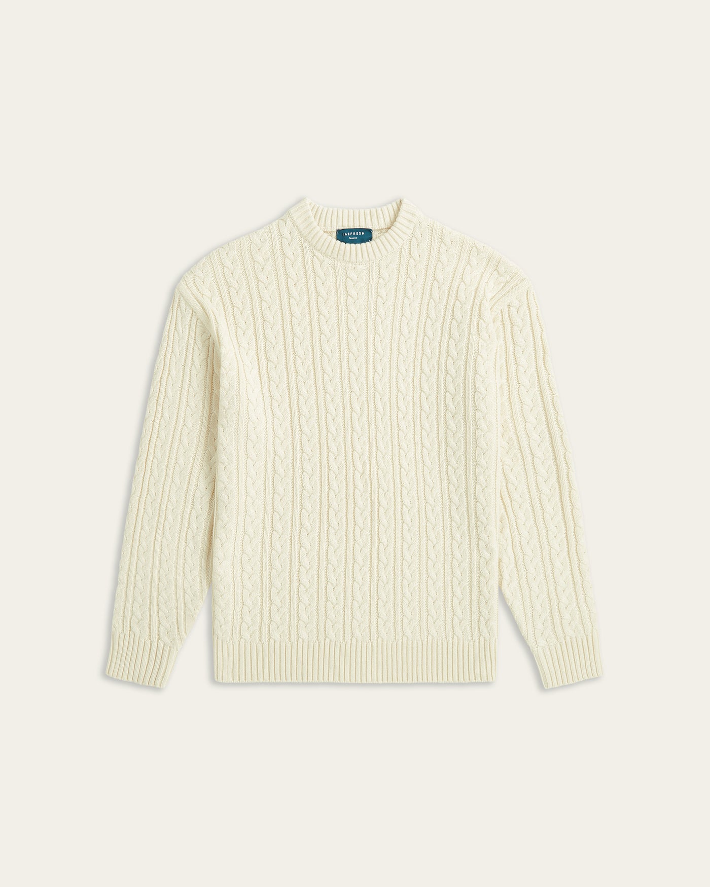 Heavy Seawool Cable Crewneck Off White