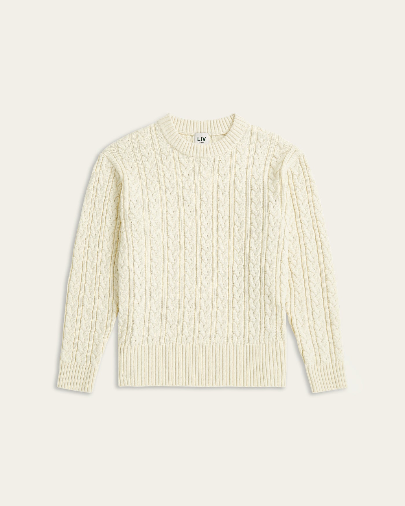 Heavy Seawool Cable Crewneck - Off White