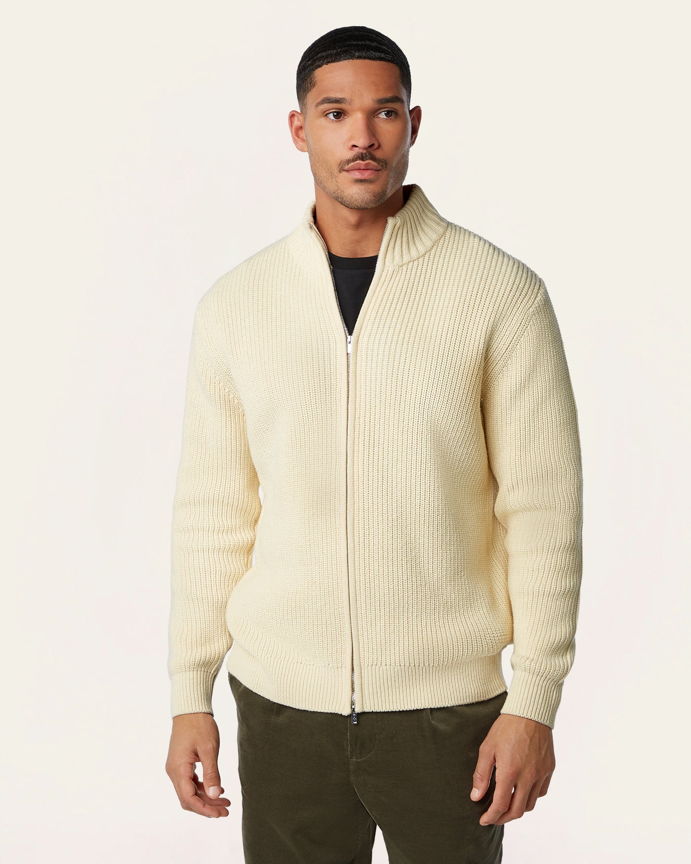 Heavy Seawool Full Zip Cardigan Off White
