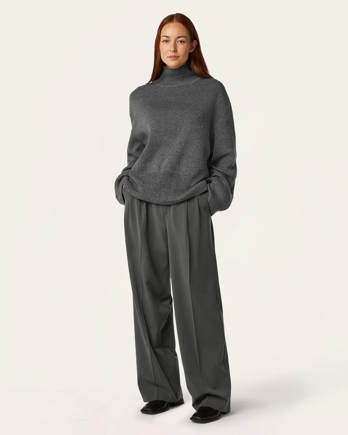 Heavy Seawool Turtleneck - Dark Grey