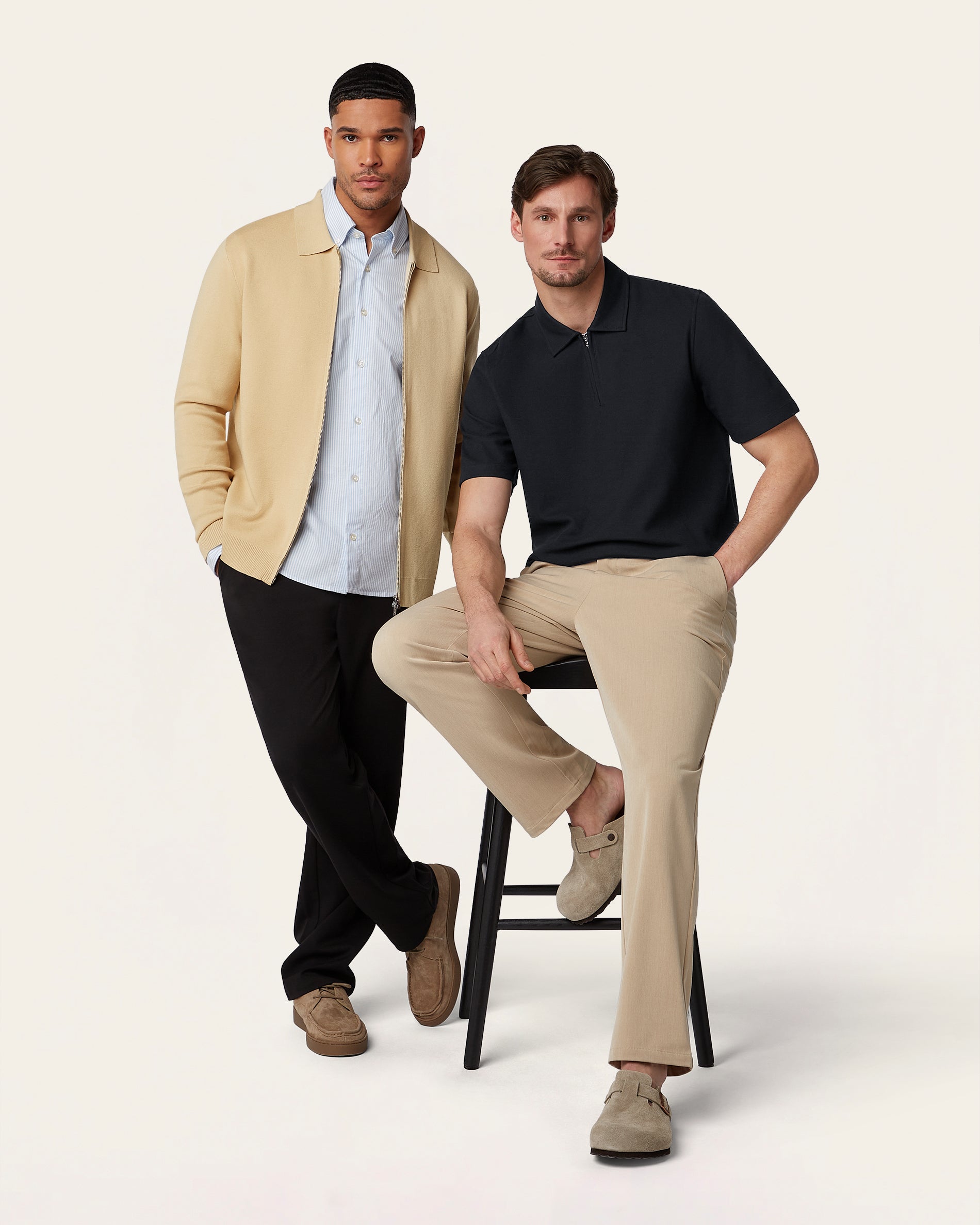 Full Zip Jacquard Cardigan Sand