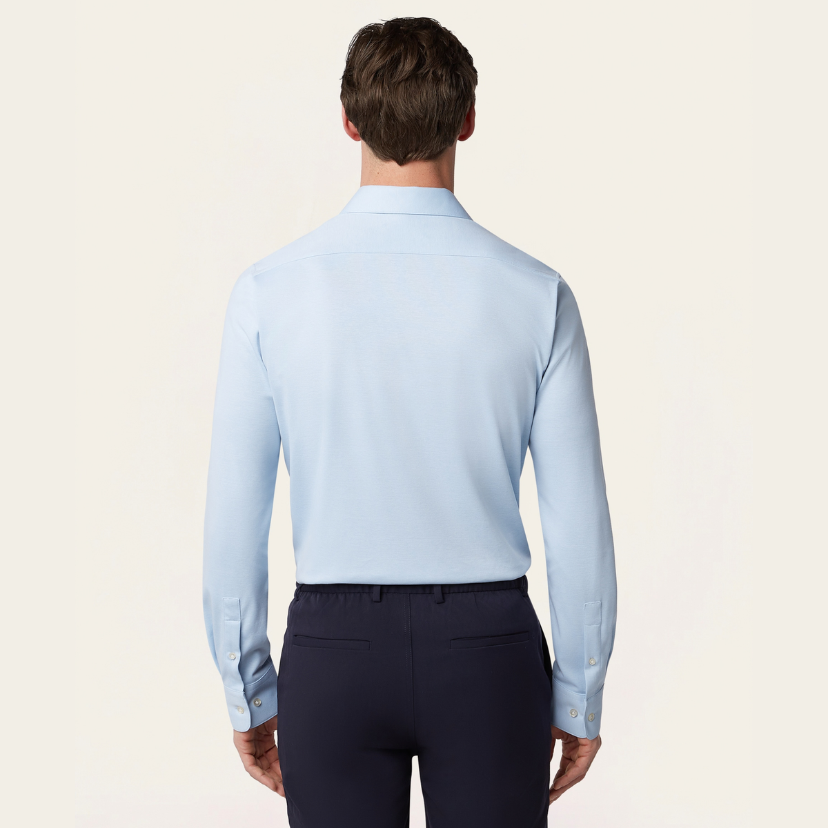 Knitted non-iron shirt Light Blue