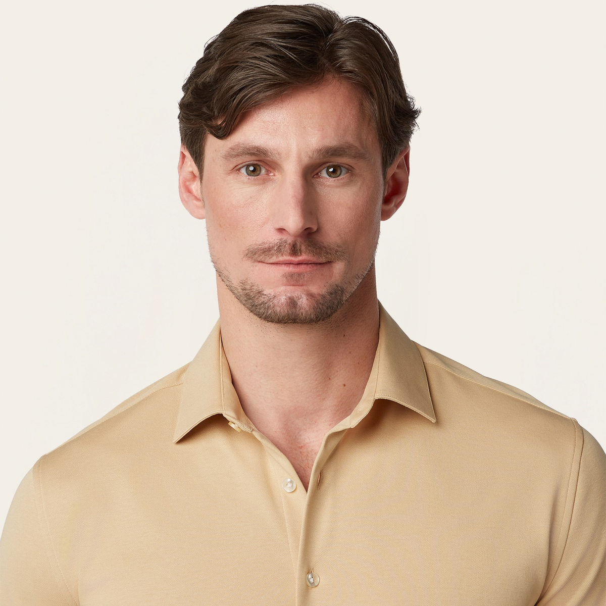 Knitted non-iron shirt Sand