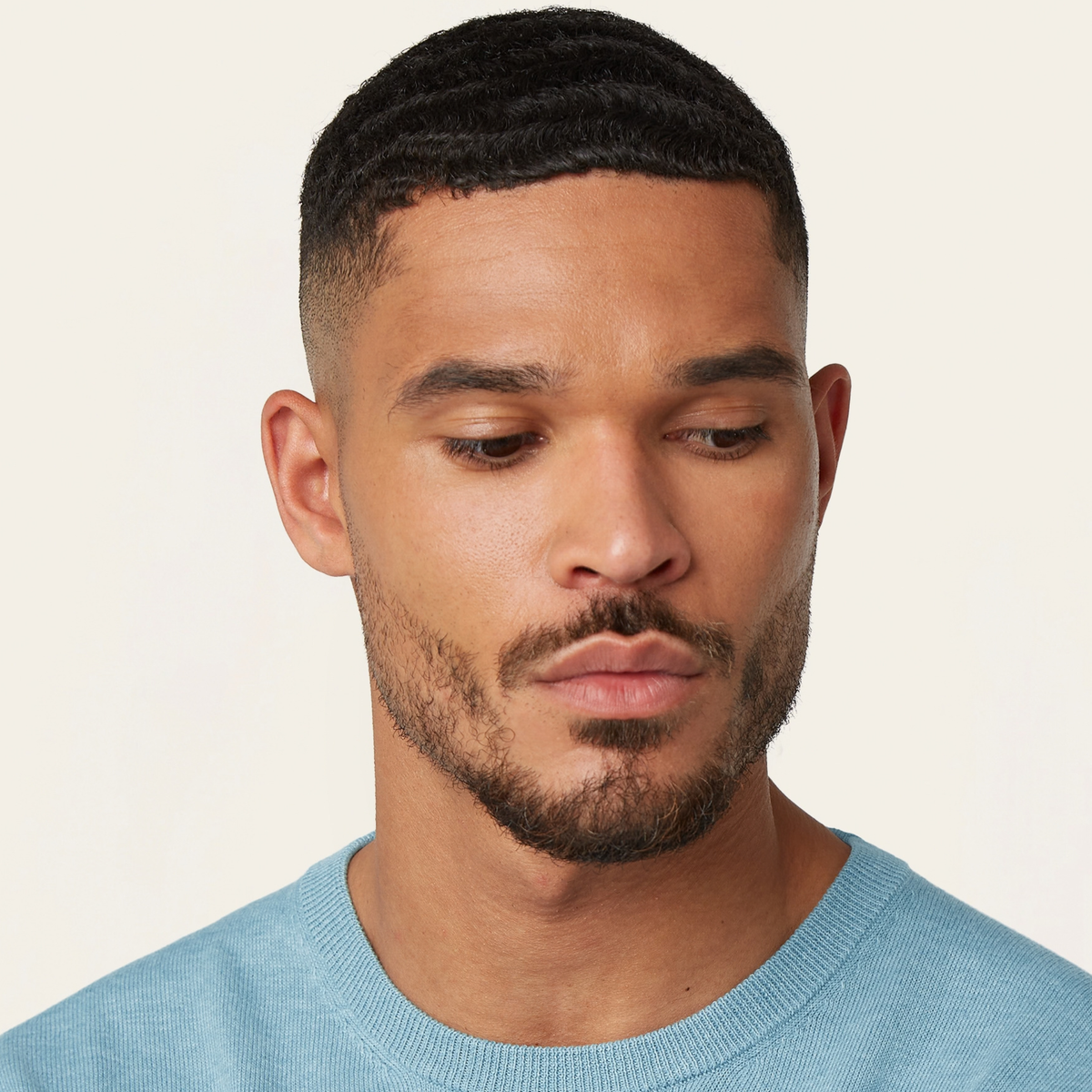 Seawool sweater & Knitted non-iron shirt bundle | White & Light blue