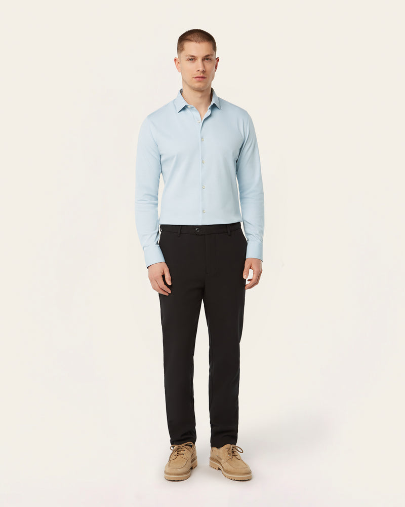 Knitted non-iron shirt Light Blue
