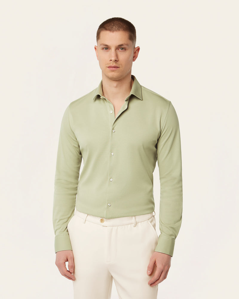 Knitted non-iron shirt Light Green