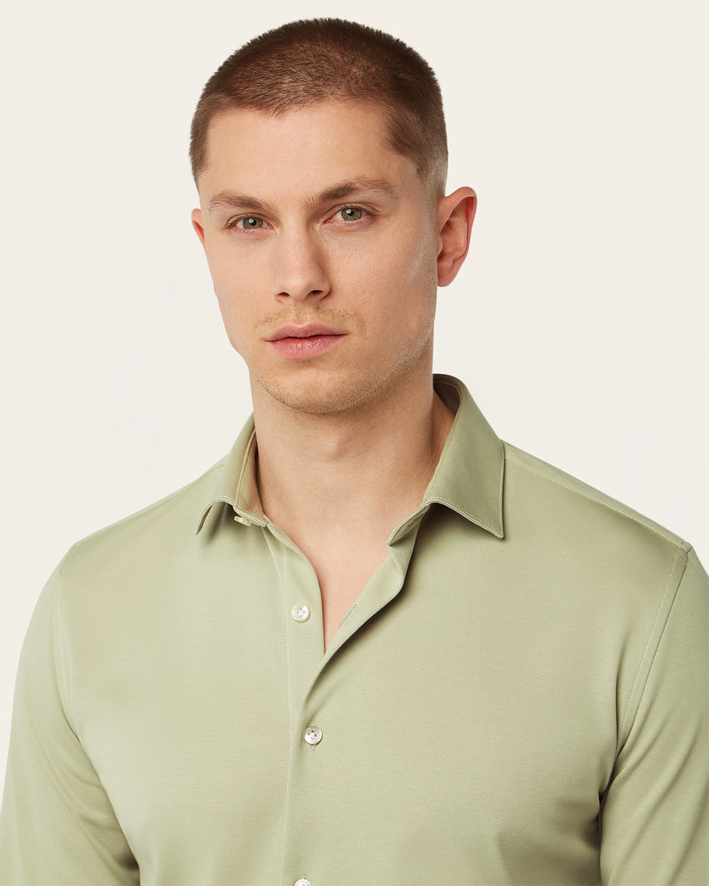 Knitted non-iron shirt Light Green