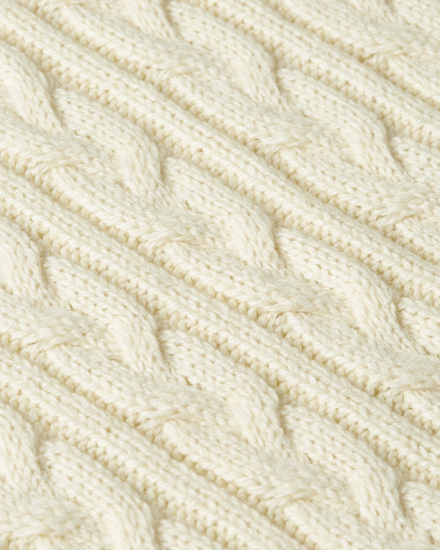 Heavy Seawool Cable Crewneck Off White