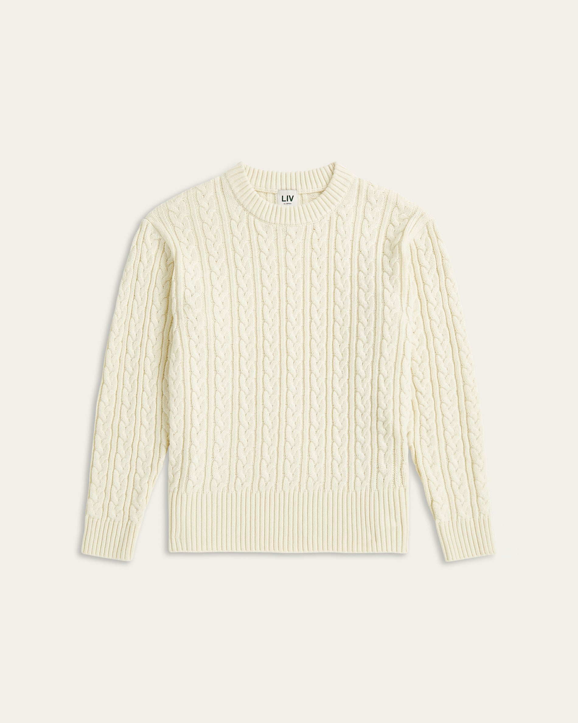 Heavy Seawool Cable Crewneck - Off White