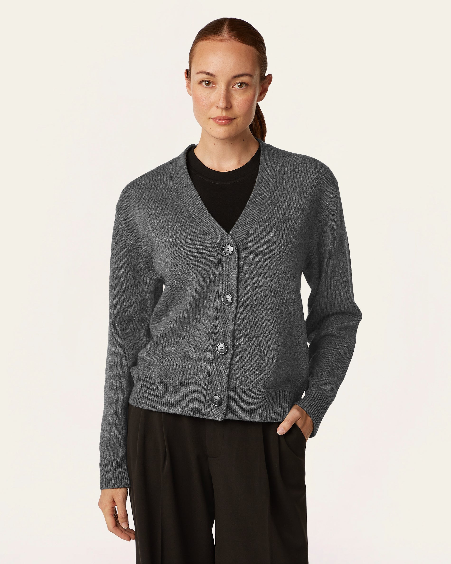 Heavy Seawool Cardigan - Dark Grey