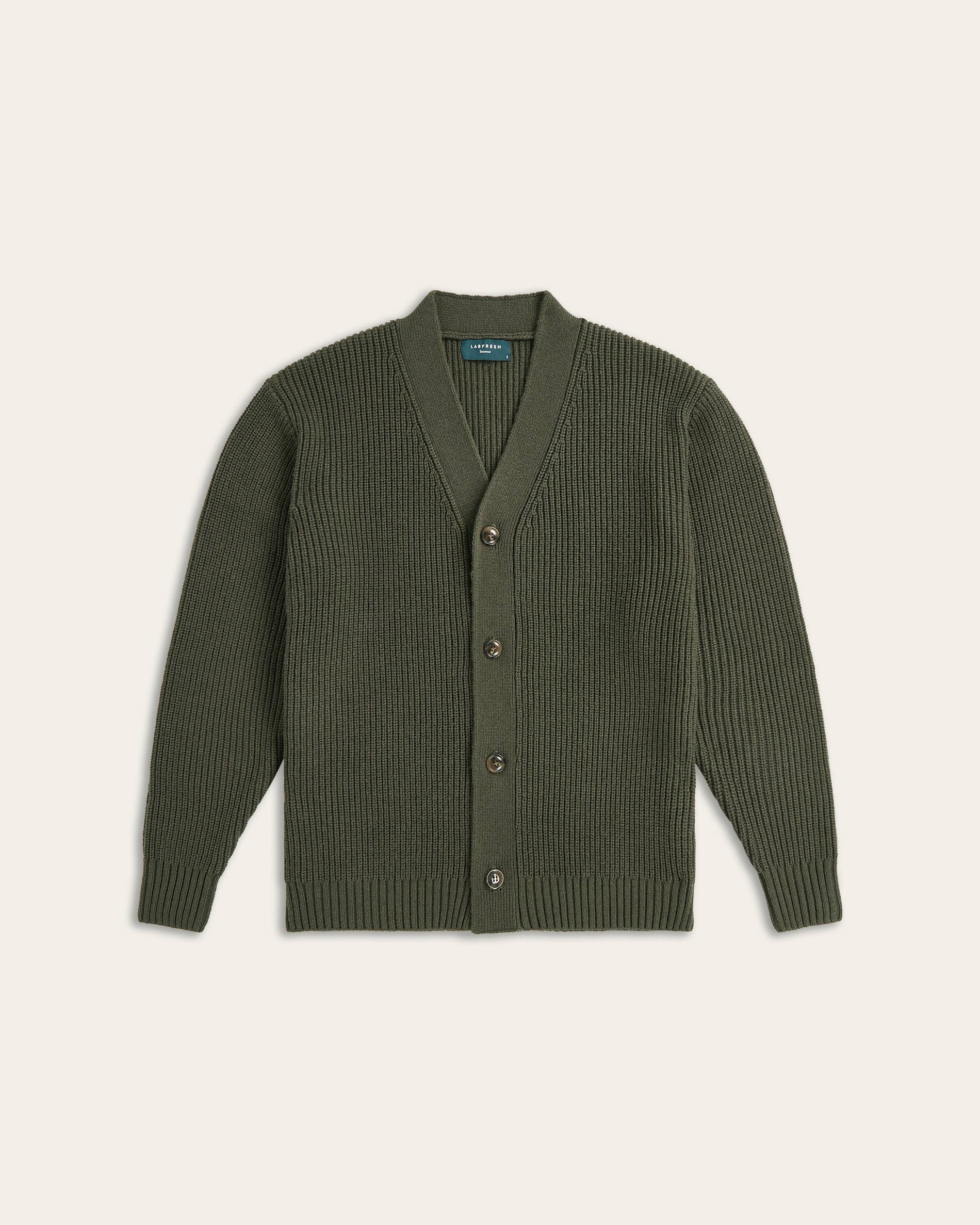 Heavy Seawool Cardigan Dark Olive