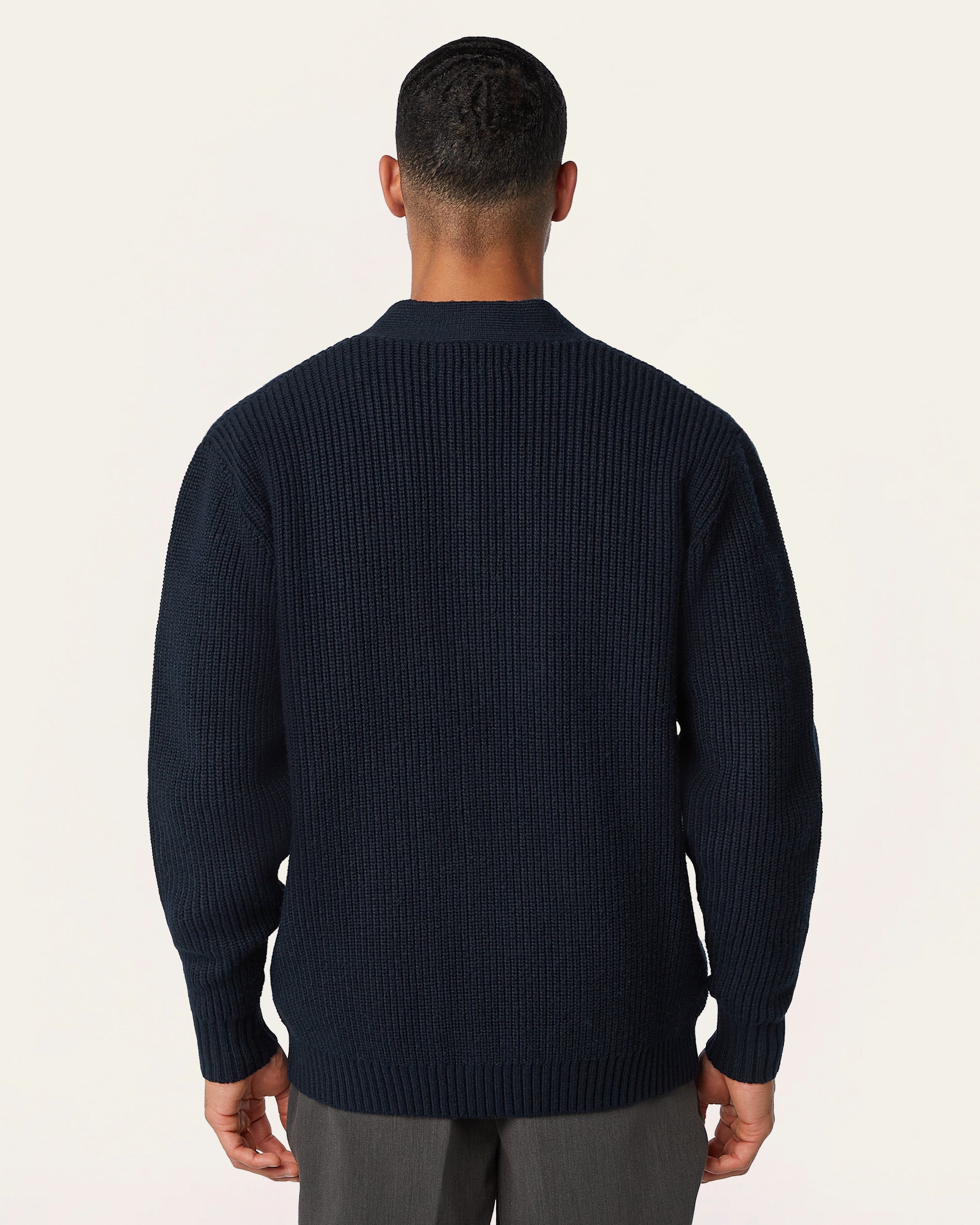 Heavy Seawool Cardigan Navy