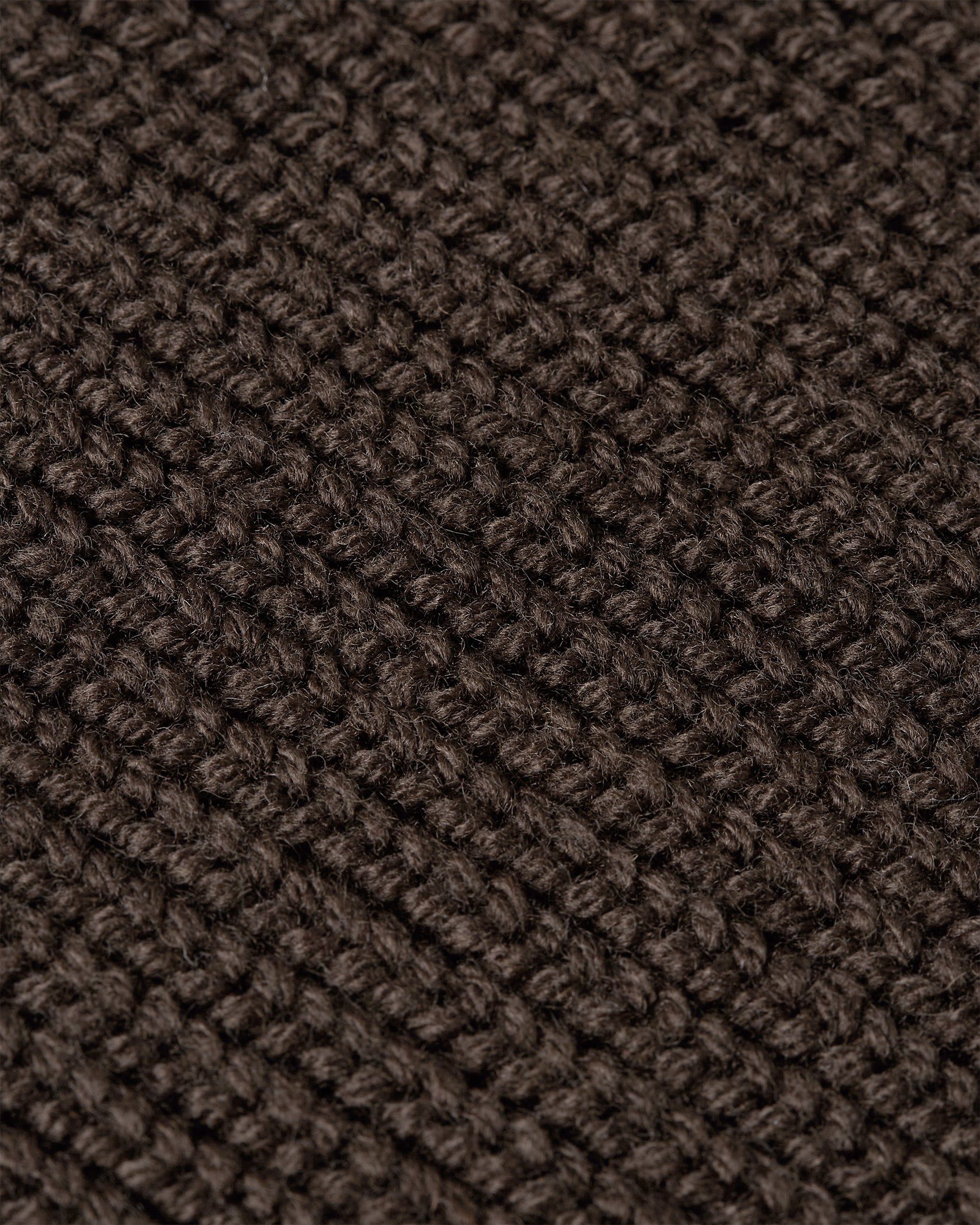 Heavy Seawool Full Zip Cardigan Dark Brown