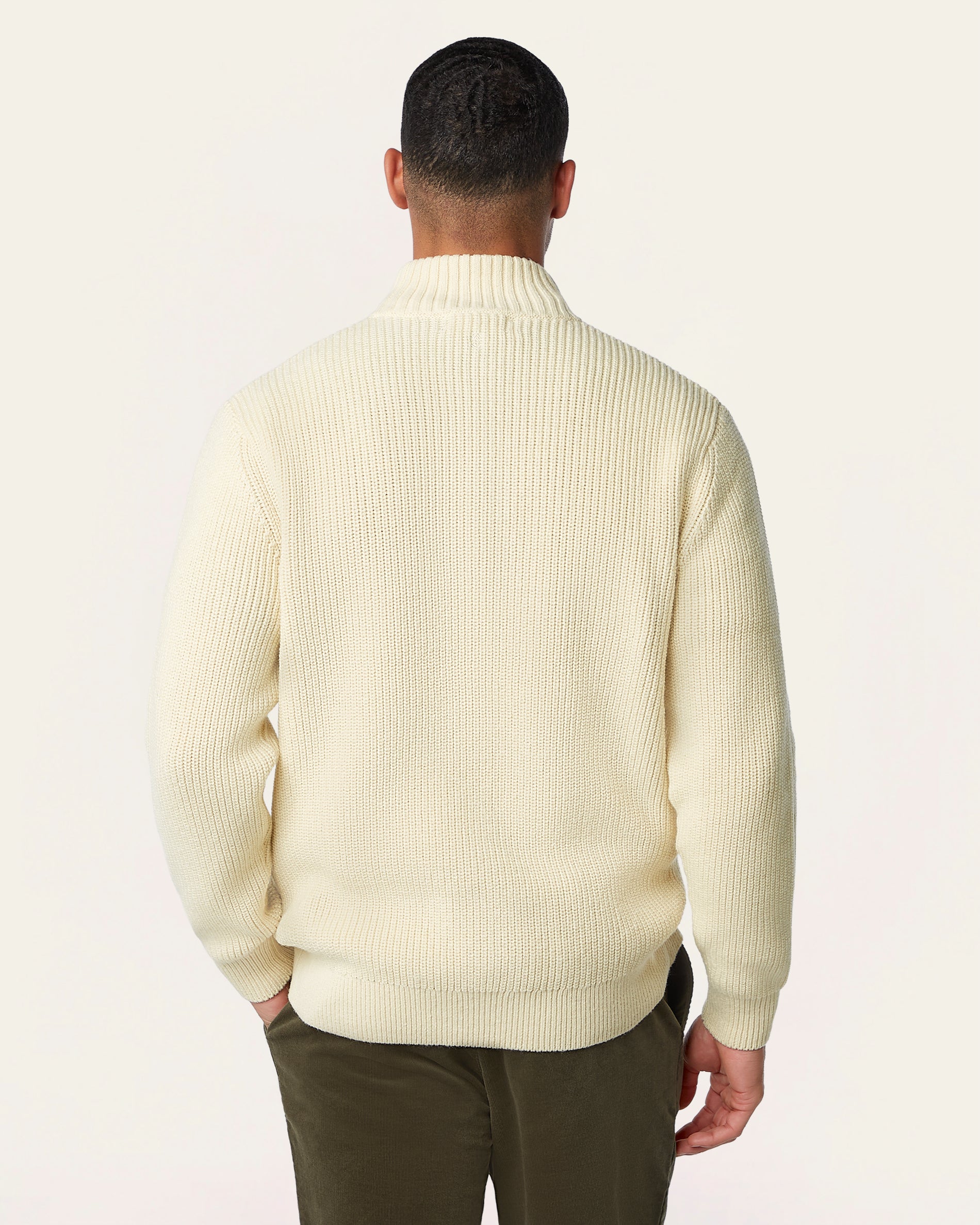 Heavy Seawool Full Zip Cardigan Off White