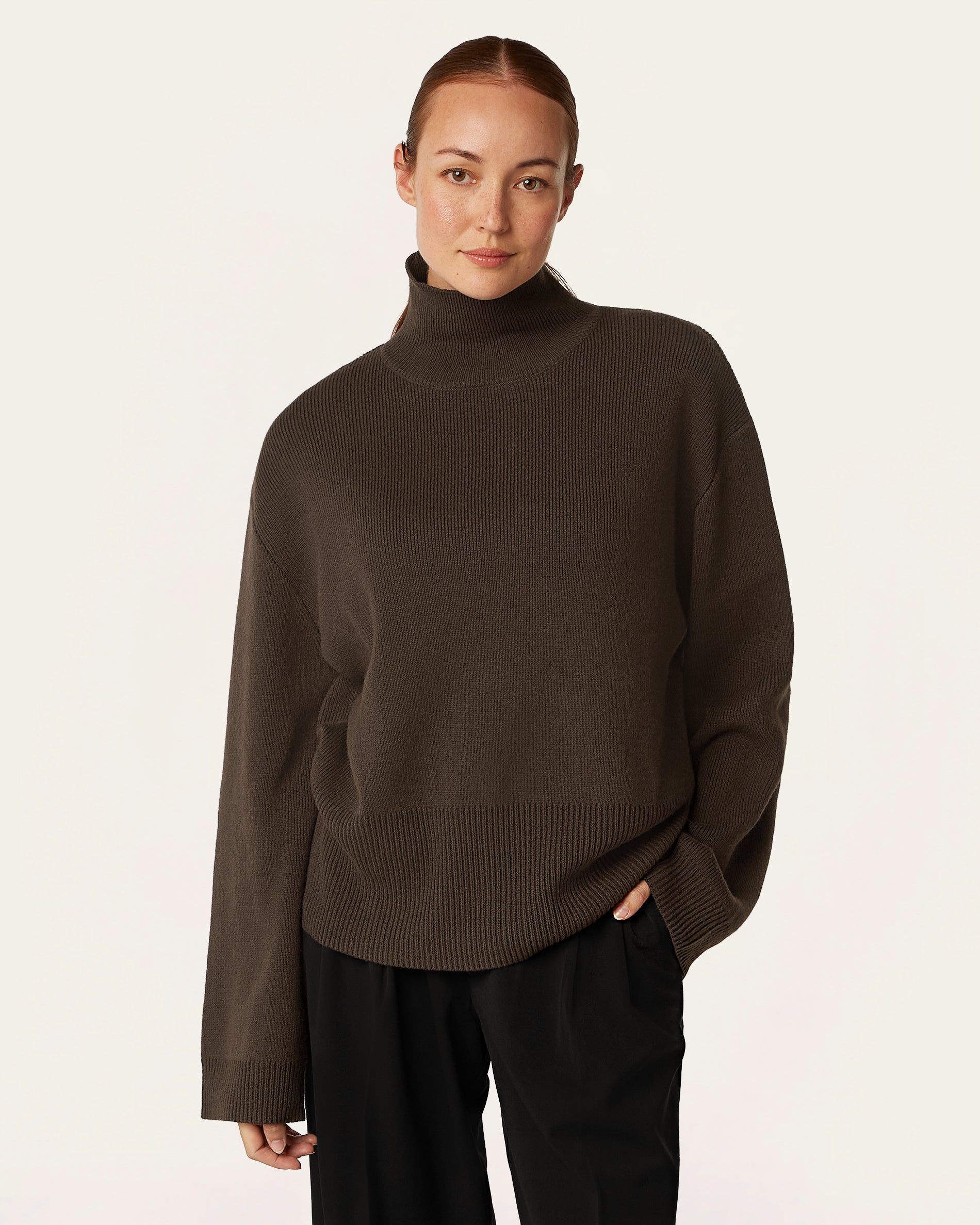 Heavy Seawool Turtleneck - Dark Brown