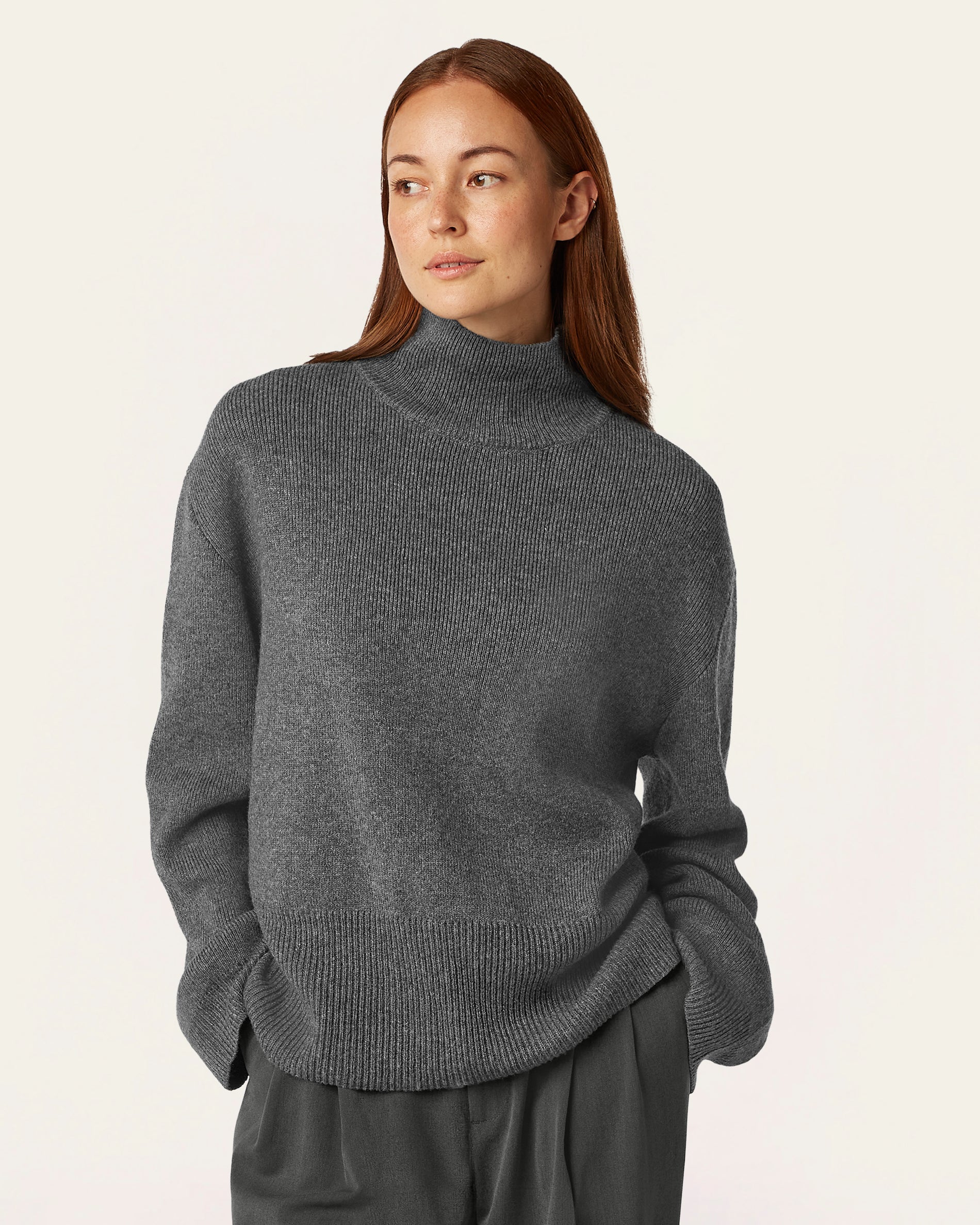 Heavy Seawool Turtleneck - Dark Grey