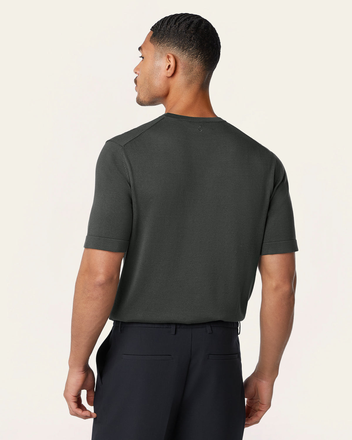 Knitted t-shirt Dark grey