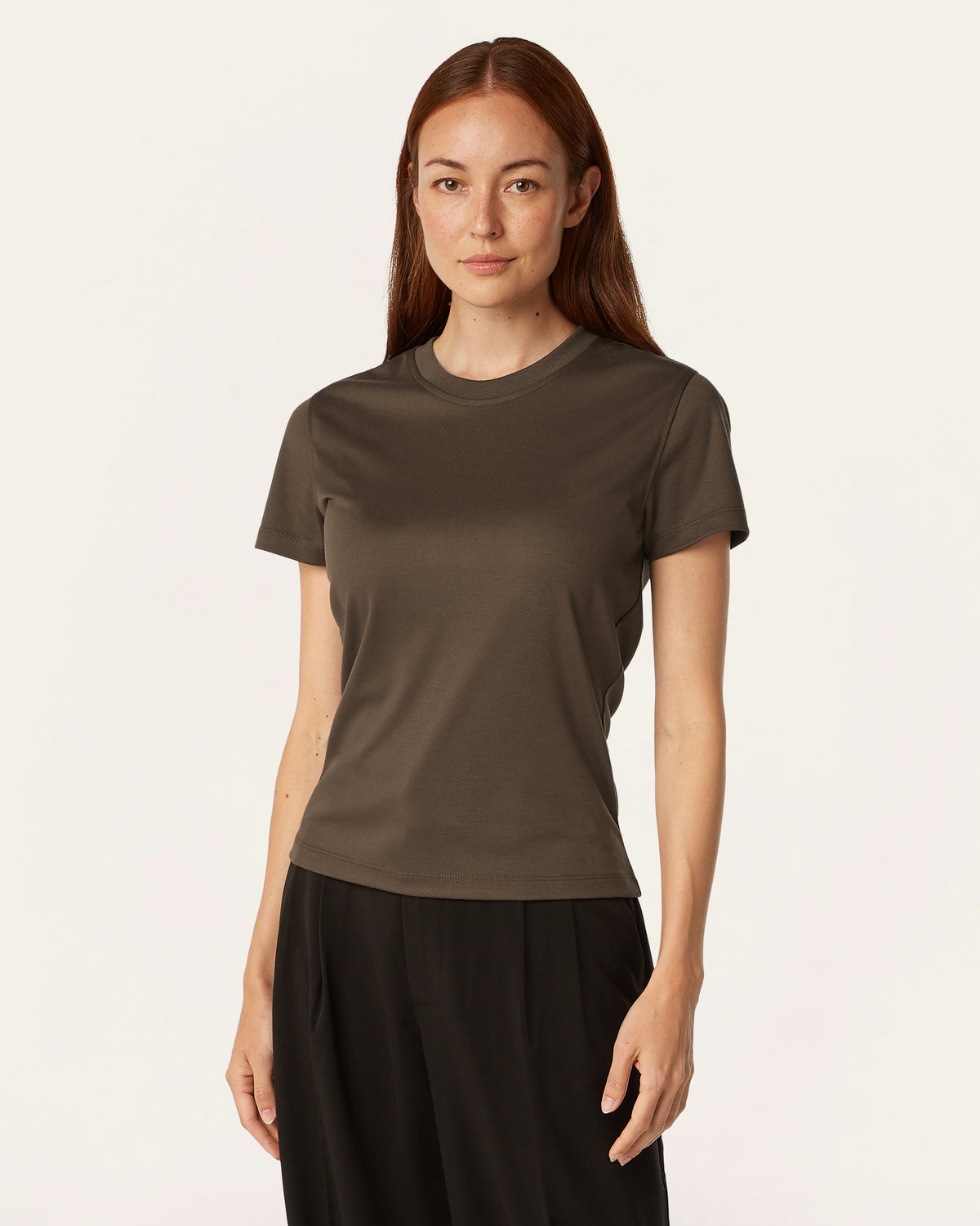 Interlock Slim T-shirt - Dark Brown